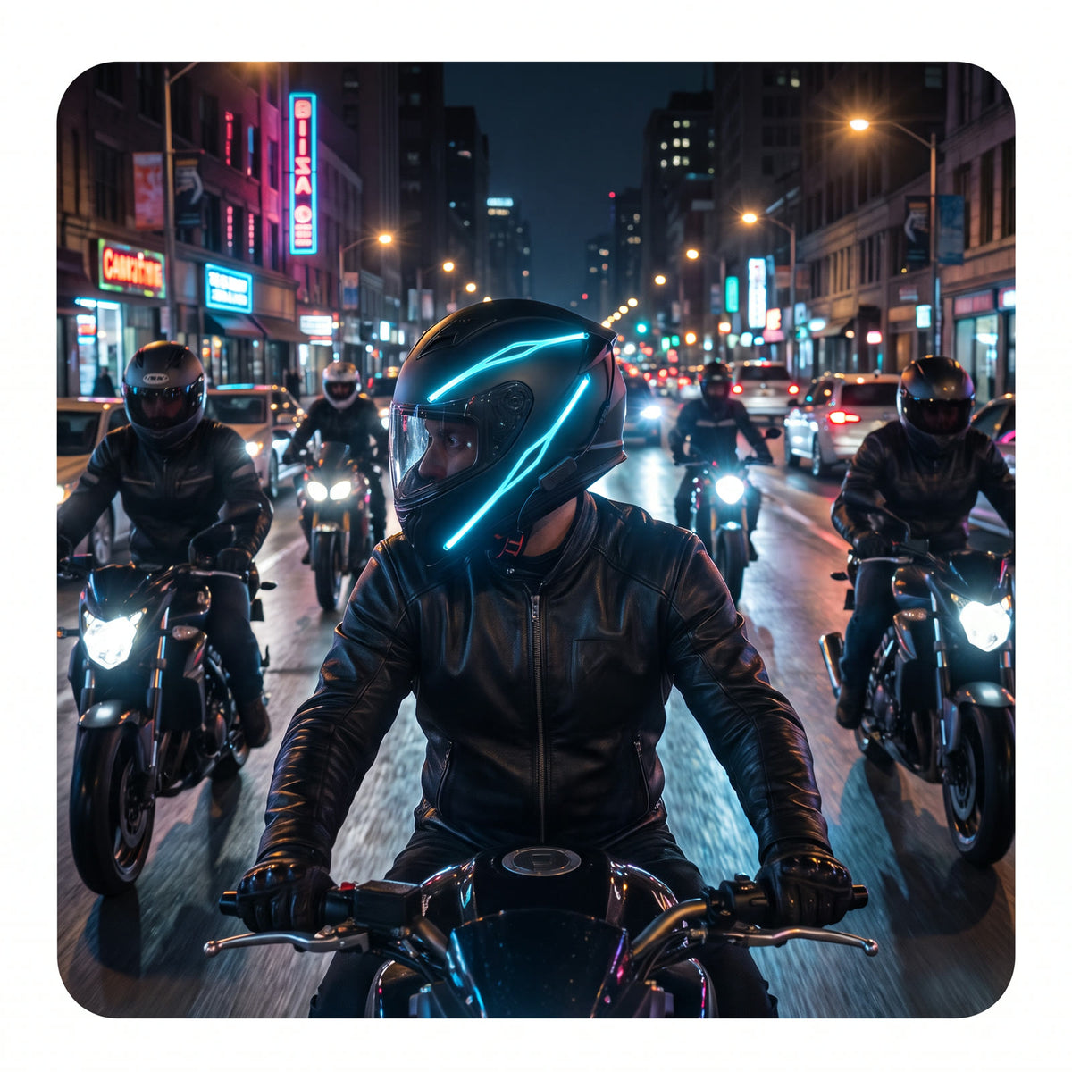 Neon Rider LED Helmet Light Strips (2-Pack)