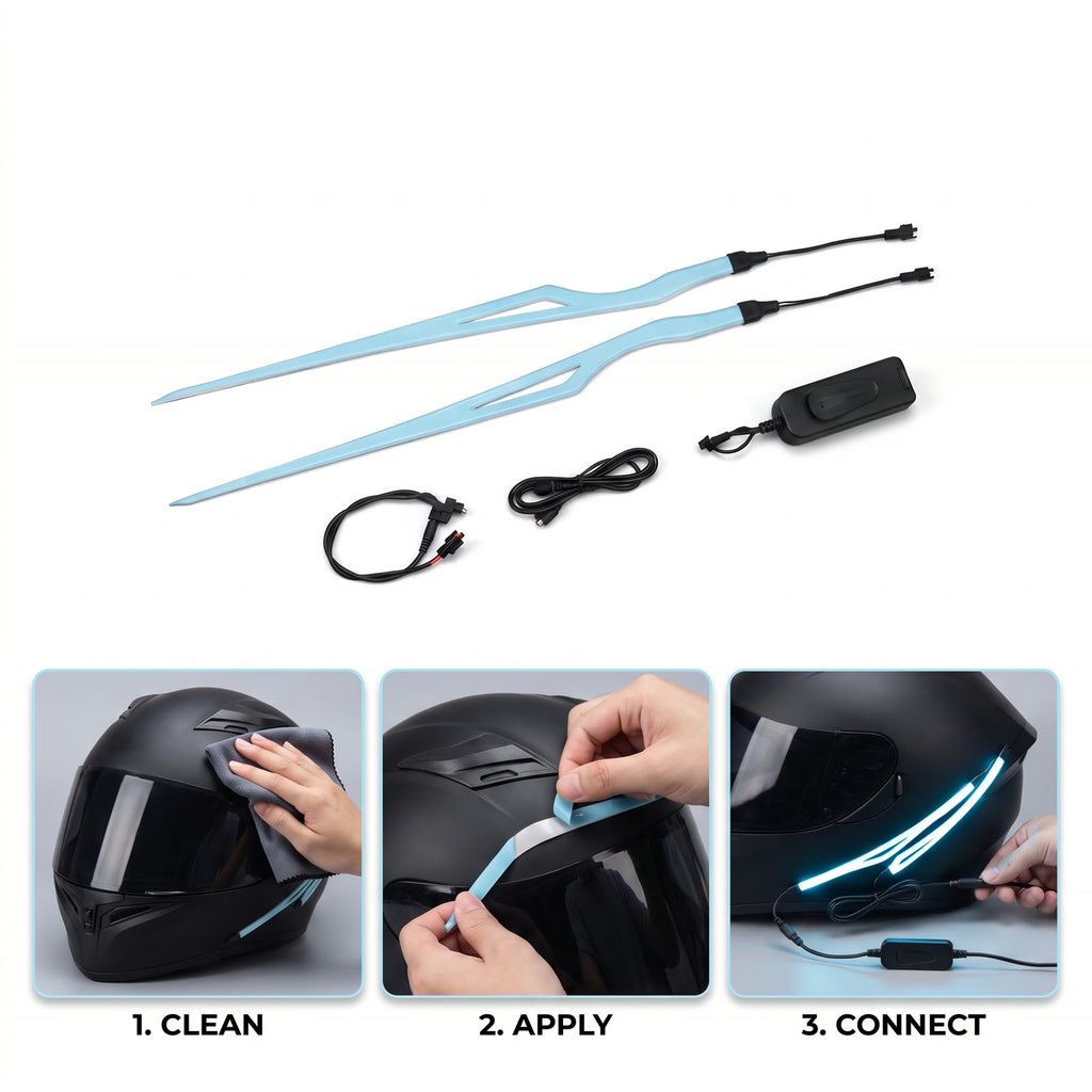Neon Rider LED Helmet Light Strips (2-Pack)